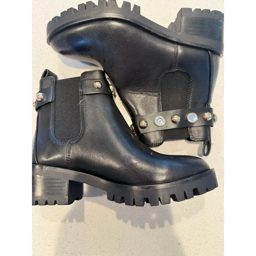 Karl Lagerfeld Porshay studded Lug‎ Sole Leather Booties 5